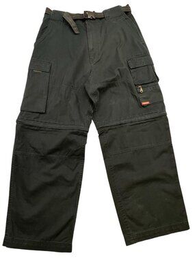 U.S. Expedition Men's Zip-Off Cargo Pants Flat Front Sz 36 Black Pockets Outdoor